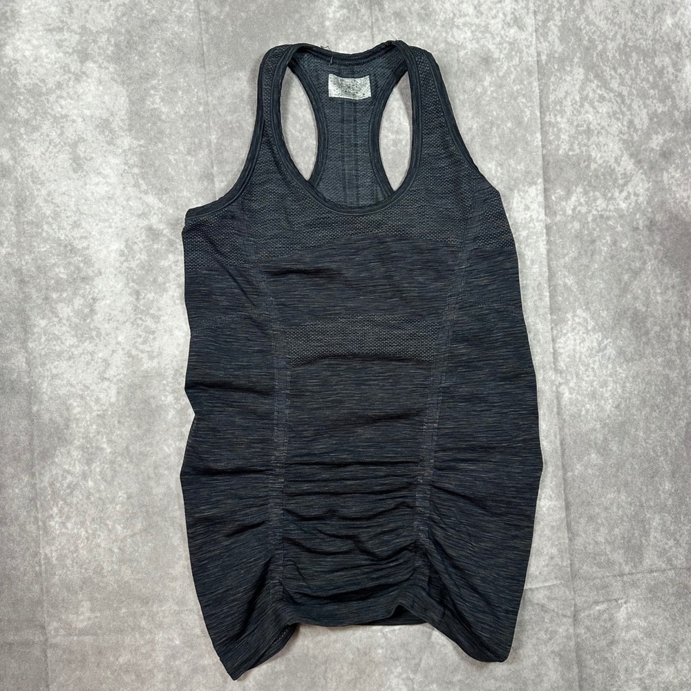 Athleta Chi Tank Top Gray Heather Ruched Seamless Racerback‎ Small Activewear